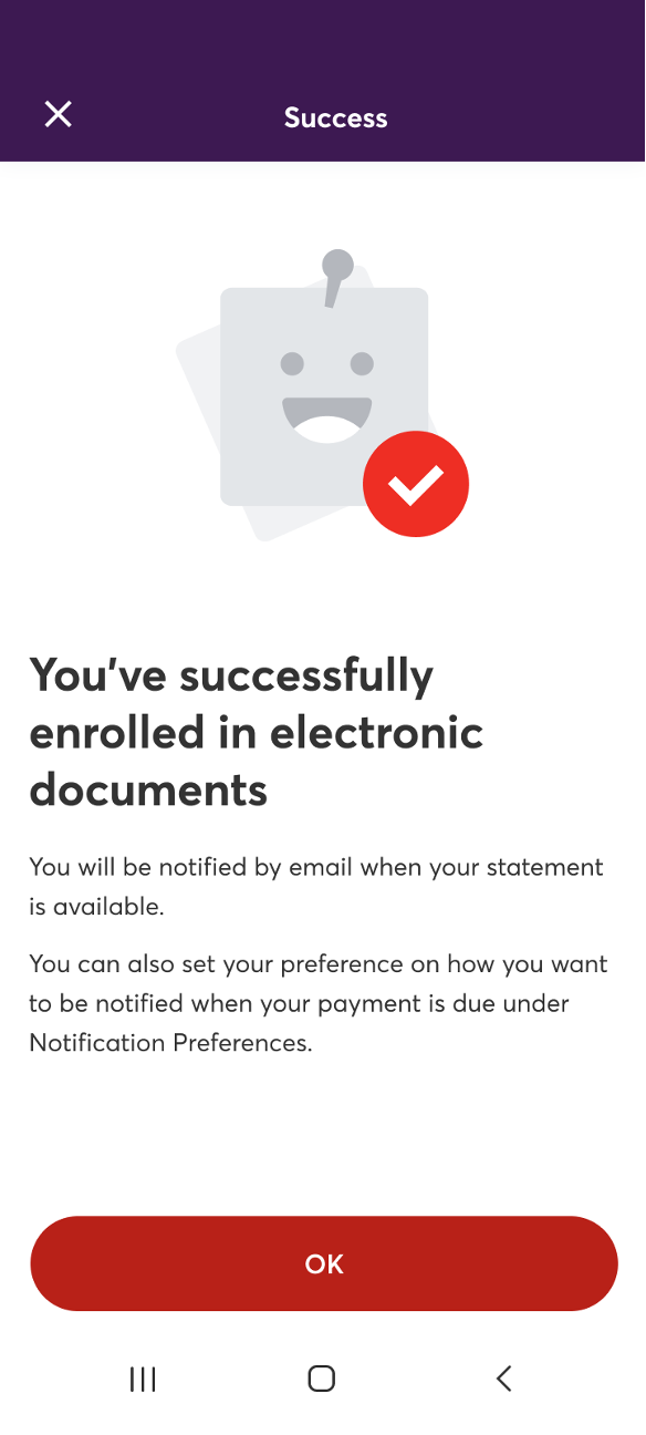 Upon clicking the primary CTA, they are presented with the success screen that sets expectation on next steps. Copy is clear and simple
